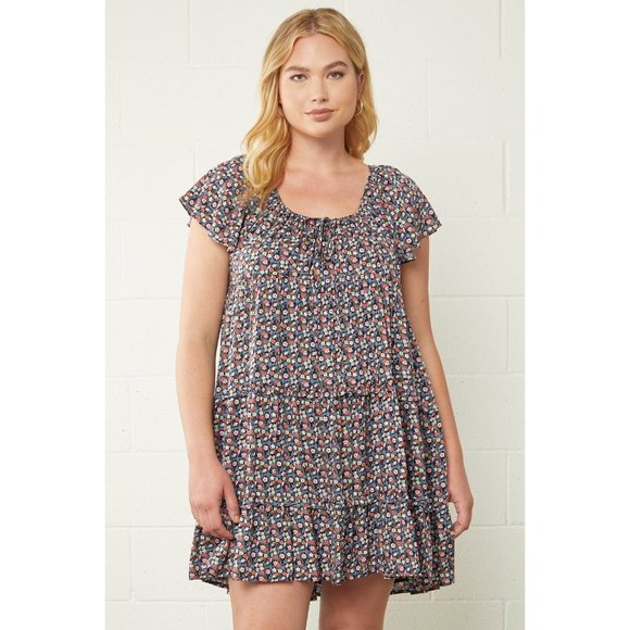 entro Dresses & Skirts - Entro Micro Floral Tiered Dress